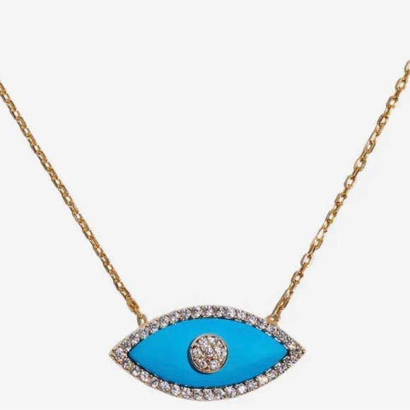 Evil eye blue turquoise necklace. - Picture 1 of 3